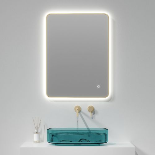 Brushed Brass 800mm x 600mm Frame Mirror with Colour Change (13630)