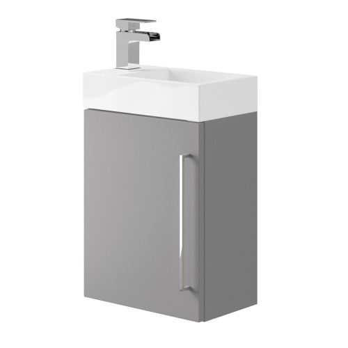 Mito 400mm Wall Mounted Vanity Unit & Basin - Dove Grey (21177)