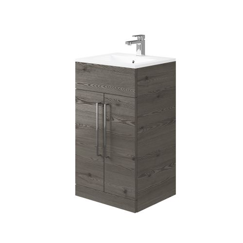 Mito 500mm Floorstanding Vanity Unit & Basin - Anthracite Oak (21179)