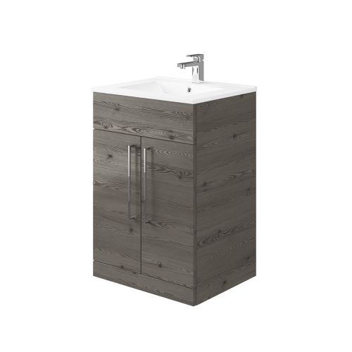 Mito 600mm Floorstanding Vanity Unit & Basin - Anthracite Oak (21183)