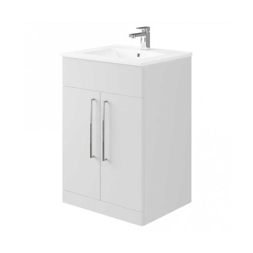 Mito 600mm Floorstanding Vanity Unit & Basin - Pearl Grey Matt (21931)