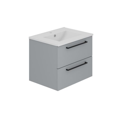 Mito 600mm Wall Mounted Vanity Unit & Basin - Dove Grey Gloss (21937)