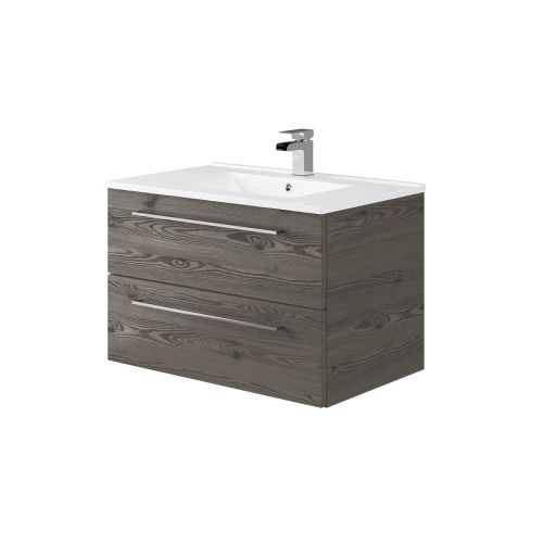 Mito 750mm Wall Mounted Vanity Unit & Basin - Anthracite Oak (21184)