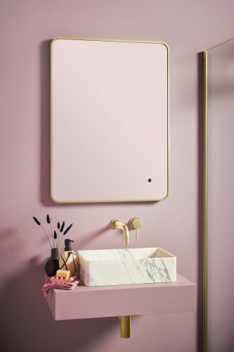 Eliseo Ricci Soft Square LED 600x800mm Mirror Brushed - Brass Frame (19536)