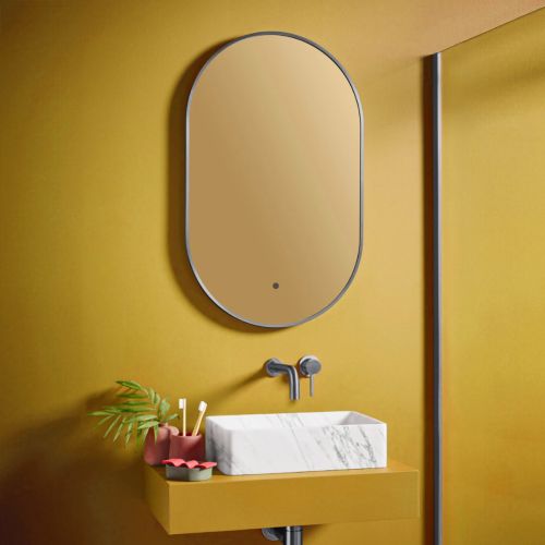 Aubrey LED Mirror 500 × 800mm - Gunmetal