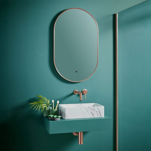 Aubrey 800 x 500mm LED Mirror - Brushed Bronze