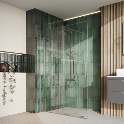 Kiimat 8motion 8mm Sliding Wetroom 1200mm x 2000mm - Brushed Nickel