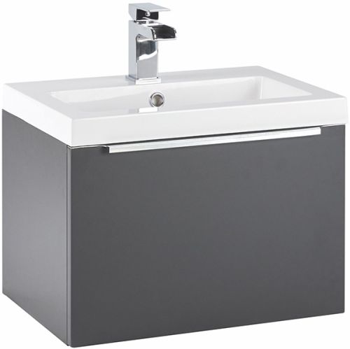 Muro 600mm Wall Mounted Vanity Unit & Basin - Matt Grey (10001)