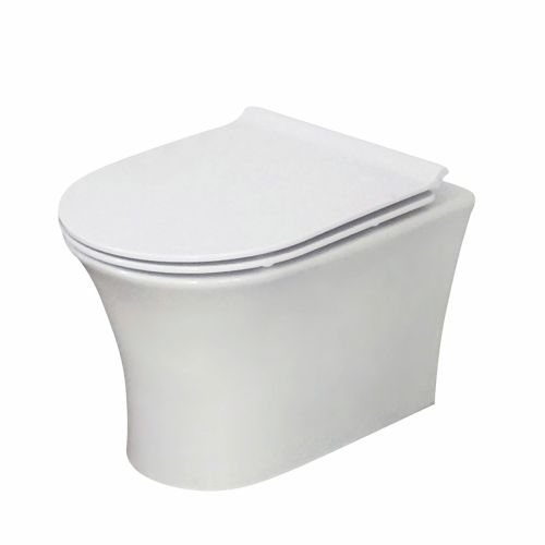 Munich Rimless Wall Hung Pan & Slim Soft Close Seat (21327)