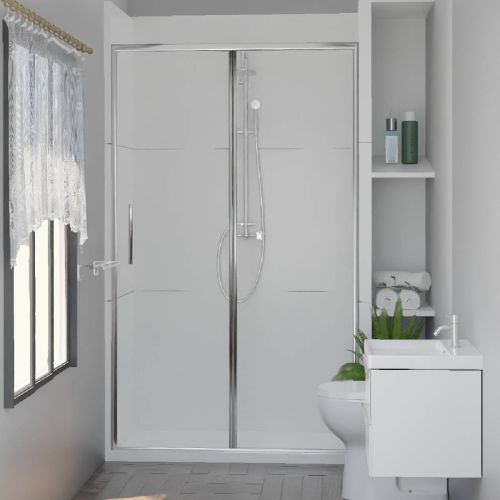 Neptune 800mm Porcelain White Square Alcove Leak Free Shower Pod (5245)