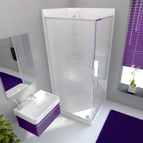 Neptune 900mm Porcelain White Square Leak Free Shower Pod (5218)