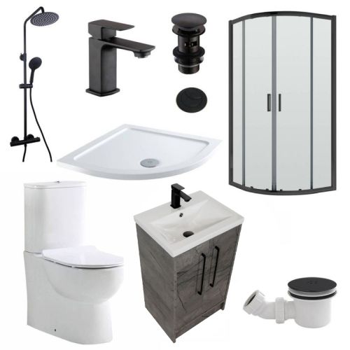 Noir Black Quadrant  & Vanity En-suite Pack