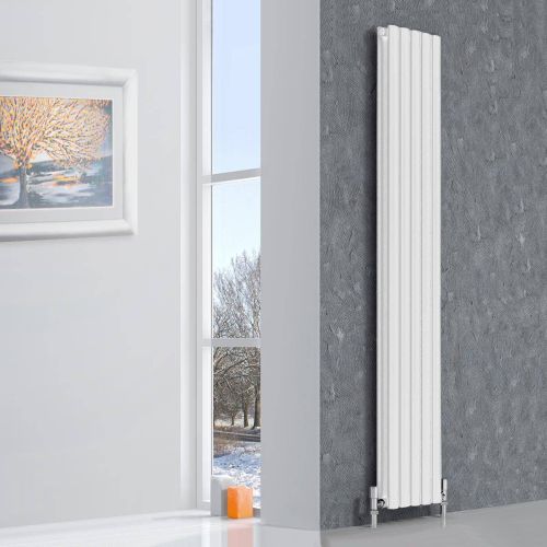 Reina Neva Vertical 1800 x 295mm Double Panel Designer Radiator - White (6039)