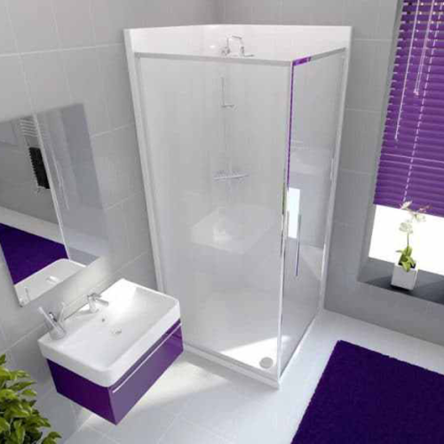 Neptune 800mm Porcelain White Square Leak Free Shower Pod (5240)