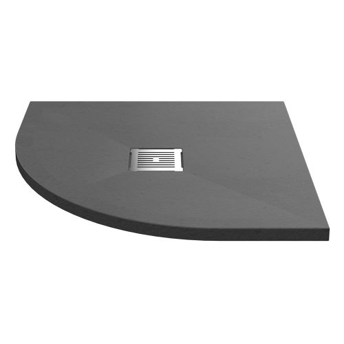 Nuie Pearlstone 800mm Slate Quadrant Shower Tray - Grey (16345)