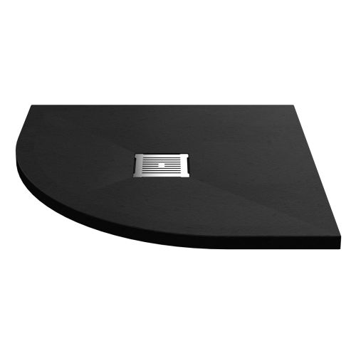 Nuie Pearlstone 800mm Slate Quadrant Shower Tray - Black (16344)