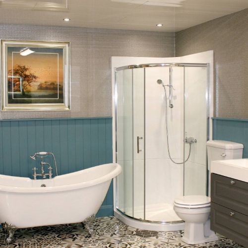 Neptune 900mm Quad Shower Enclosure - Porcelain White