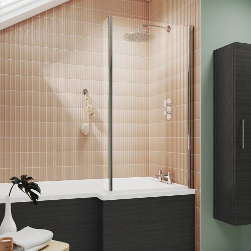 Nuie Pacific Hinged L-Shaped Bath Screen