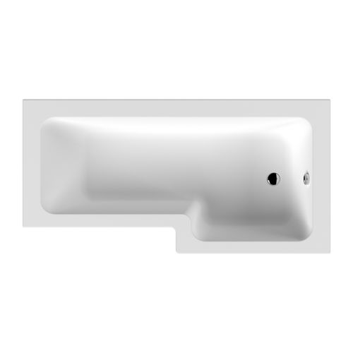 1700mm L-Shape Shower Bath - Right Hand