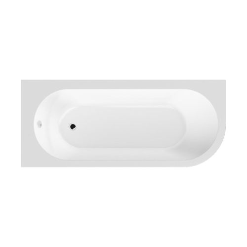 Nuie J Shape Straight Bath LH 1700mm x 725mm x 410mm - Excludes panel