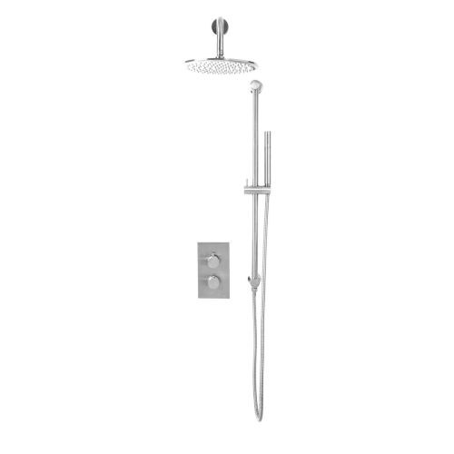 Eliseo Ricci Exclusiv Round Handle, Head & Handset Riser Shower - Chrome (13009)