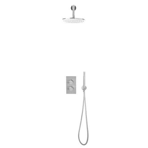 Eliseo Ricci Exclusiv Round Handle, Head & Mounted Bracket Riser Shower - Chrome (13012)