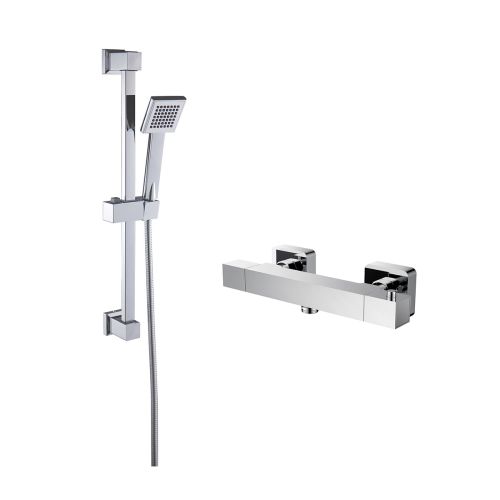 Niagara Observa Square Thermostatic Shower Valve & Deluxe Square Slide Rail Kit (21145)