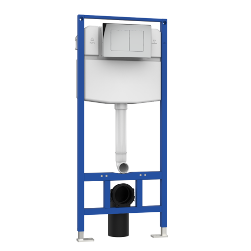 Objekt Ceramica 1.13m Slim Line Wall Hung WC Frame with Chrome Flush Plate