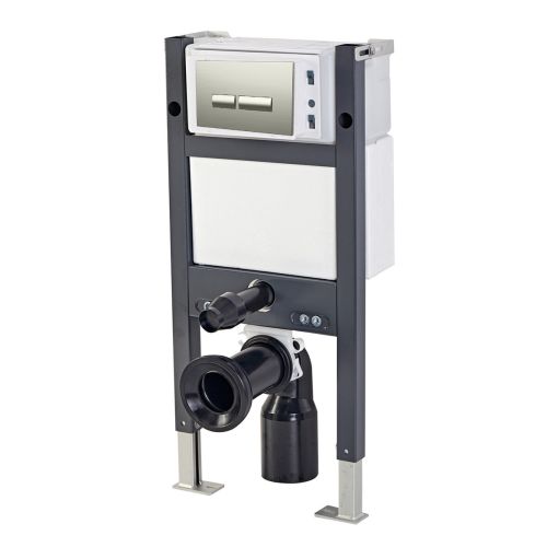 Objekt Ceramica 1.13m Wall Hung Toilet Frame with Nickel Flush Plate