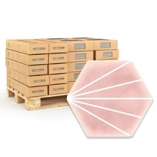 Palm Stripe Pink 14 x 16cm Porcelain Hexagon Tile  - 56.43sqm Pallet