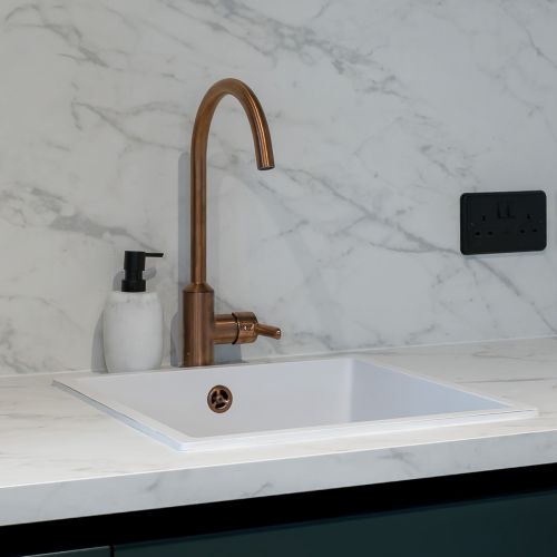 Entice Kitchen Sink Mixer with Swivel Spout & Single Lever - Brushed Copper Finish (10948)