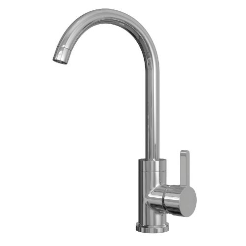 Olona Kitchen Mixer Tap with Swan Neck & Swivel Spout - Chrome Finish (10963)