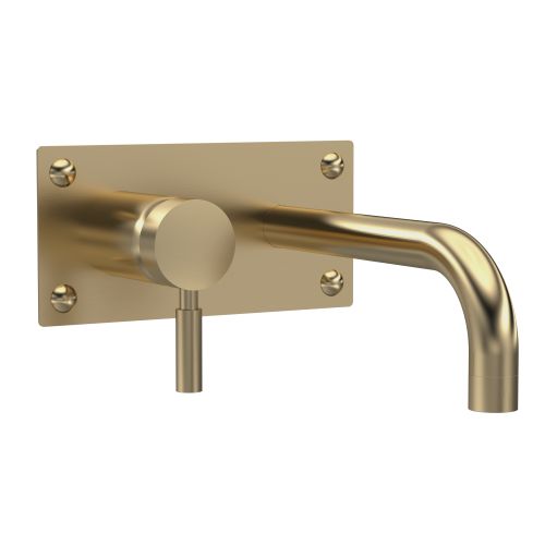 Hudson Reed Tec Single Lever Wall Mounted Basin Bath Filler - Brushed Brass (18835)