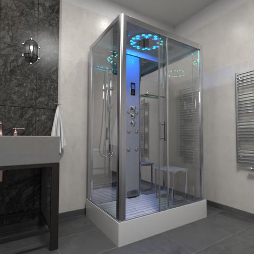 Insignia Platinum 1050 x 850mm Rectangle Steam Shower Cabin - Chrome (15542)