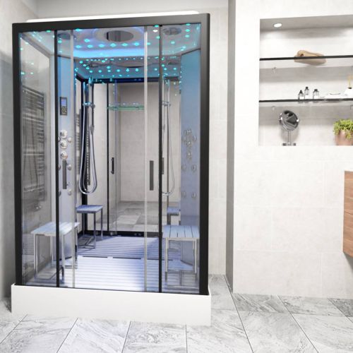 Insignia Platinum 1400 x 900mm Twin Shower Cabin - Black (15555)