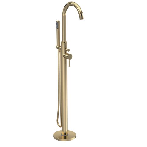 Hudson Reed Tec Floor Standing Bath Shower Mixer - Brushed Brass (18836)