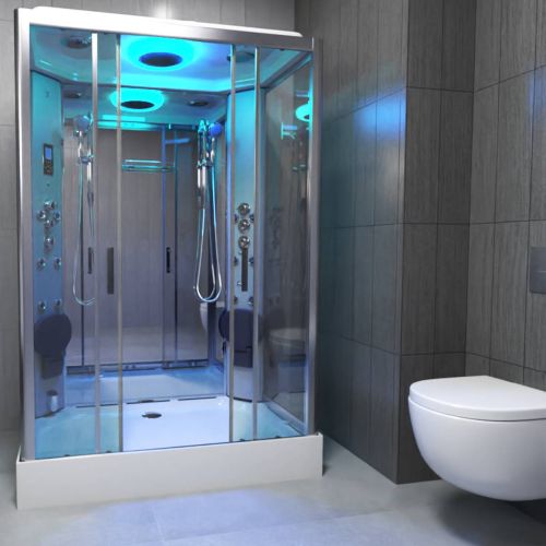 Insignia Premium 1400 x 900mm Twin Shower Steam Shower Cabin - Chrome (15554)