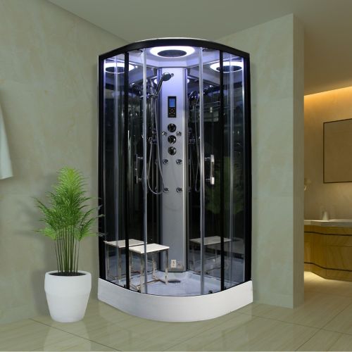 Insignia Quadrant Steam Shower Cabin 800 X 800mm Black Frame