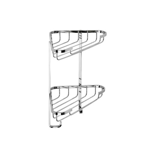 Croydex Stainless Steel Small Two Tier Corner Basket (21960)