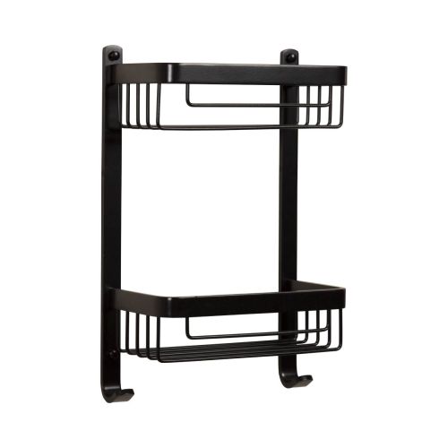 Croydex Aluminium Chunky 2 Tier Basket - Black (12856)