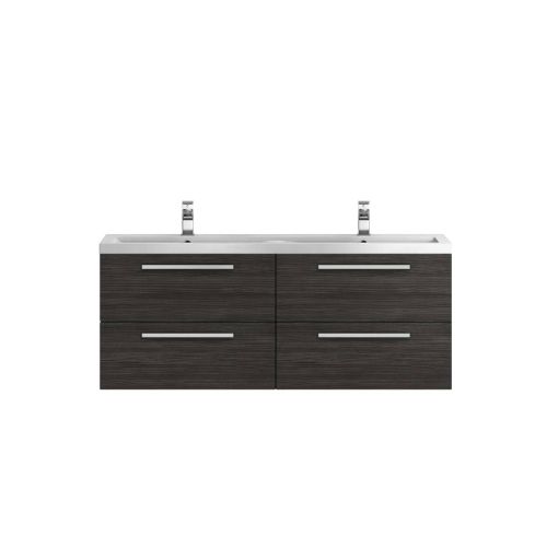 Hudson Reed Quartet 1440mm Wall Mounted Double Vanity Unit & Basin - Hacienda Black QUA003 (8221)