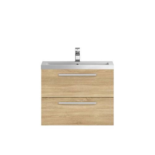 Hudson Reed Quartet 720mm Wall Mounted Vanity Unit & Basin - Natural Oak QUA008 (8224)