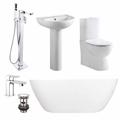 Quito Complete Freestanding Bath Suite - Chrome (20560)