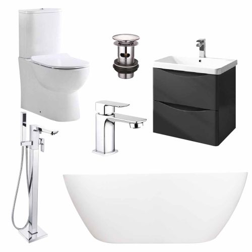 Quito Complete Freestanding Vanity Suite - Matt Anthracite (20556)