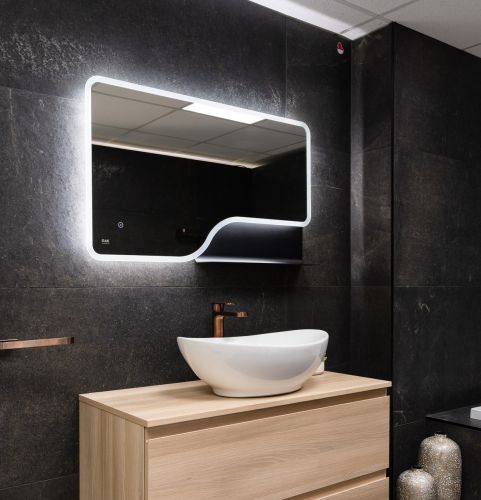 RAK Ornate 600mm x 1000mm LED Illuminated Bathroom Mirror with Demister - Matt Black
