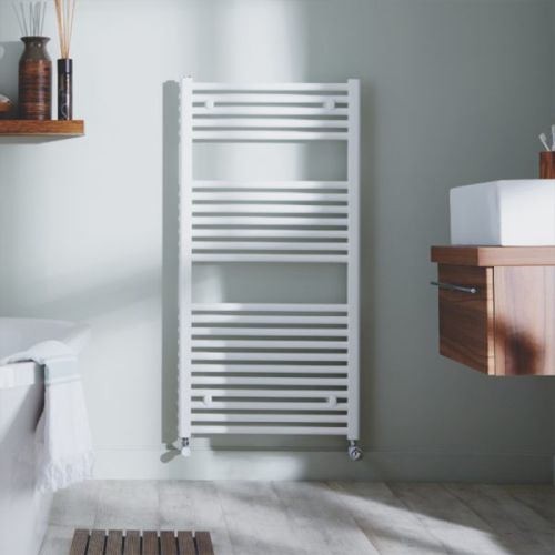 Venice 1410 x 500mm Straight Heated Towel Rail - White