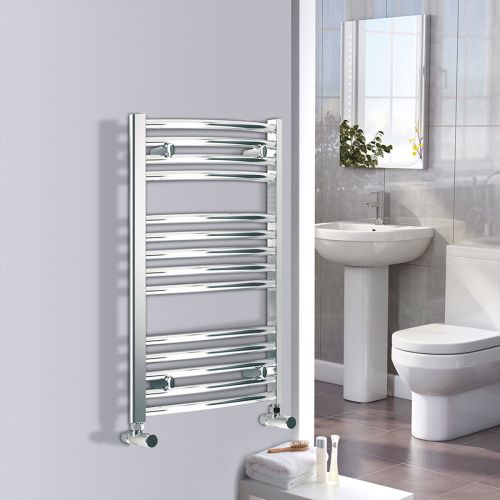 LoCo 800 x 400mm Curved Heated Towel Rail - Chrome (21272)