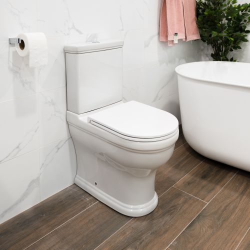 Shandon Close Coupled Fully Back to Wall Toilet with Cyclone Flush & Soft Close Seat