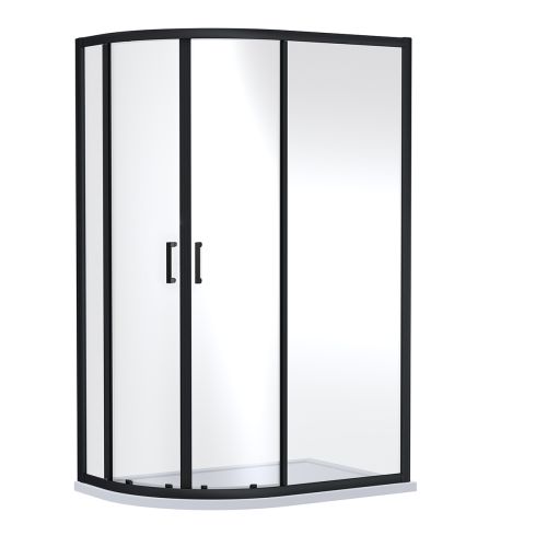 Dene 1000 x 800mm Offset Quadrant Enclosure - Matt Black