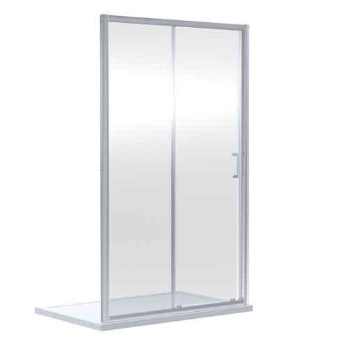 Dene 1000 x 1900mm Single Sliding Shower Door - Polished  Chrome